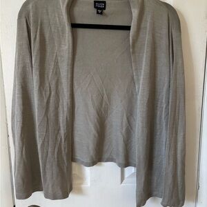 Eileen Fisher 100% Silk Open Front Light Weight Cardigan Medium
